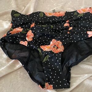 Torrid Black Floral Bikini Bottom
